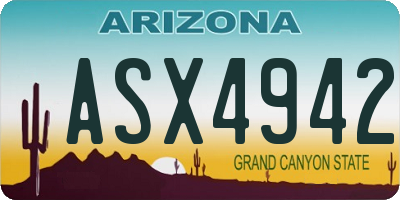 AZ license plate ASX4942
