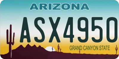 AZ license plate ASX4950