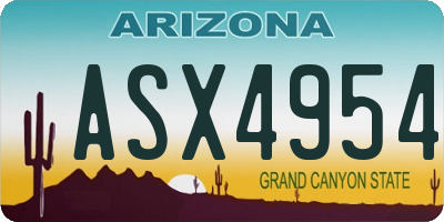 AZ license plate ASX4954