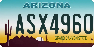 AZ license plate ASX4960