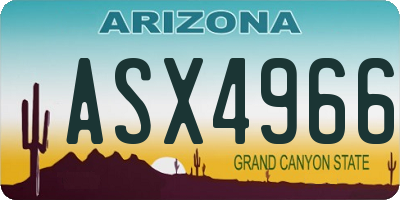AZ license plate ASX4966