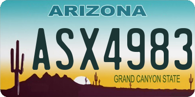 AZ license plate ASX4983