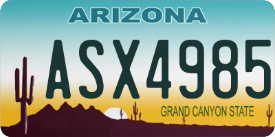 AZ license plate ASX4985