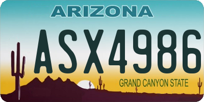 AZ license plate ASX4986