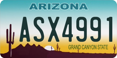 AZ license plate ASX4991