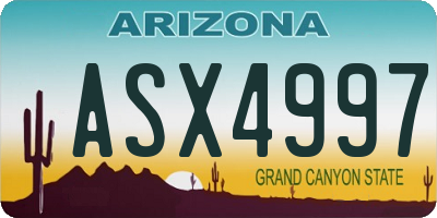 AZ license plate ASX4997