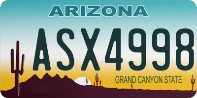 AZ license plate ASX4998