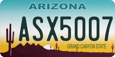 AZ license plate ASX5007