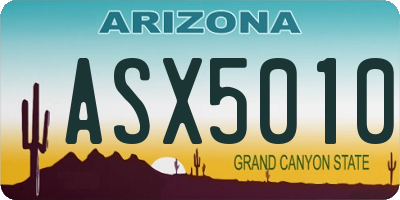 AZ license plate ASX5010