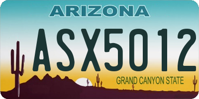 AZ license plate ASX5012