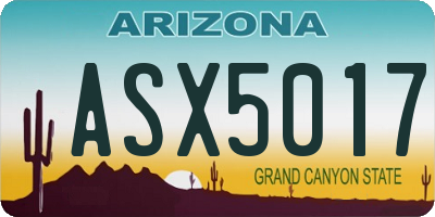 AZ license plate ASX5017