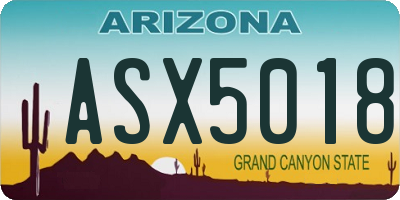 AZ license plate ASX5018