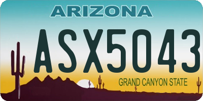 AZ license plate ASX5043