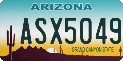 AZ license plate ASX5049