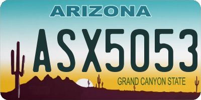 AZ license plate ASX5053