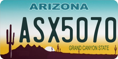 AZ license plate ASX5070