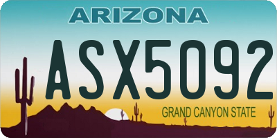AZ license plate ASX5092
