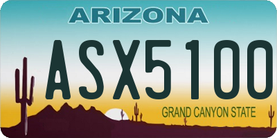 AZ license plate ASX5100