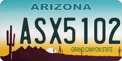 AZ license plate ASX5102