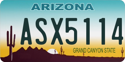 AZ license plate ASX5114