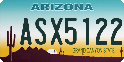 AZ license plate ASX5122
