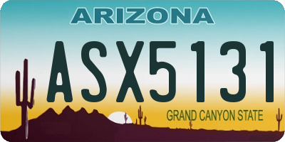 AZ license plate ASX5131
