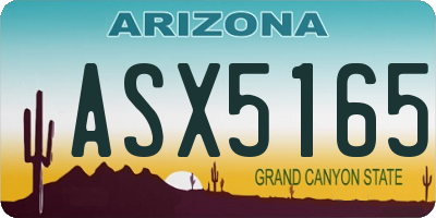 AZ license plate ASX5165