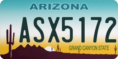 AZ license plate ASX5172