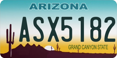 AZ license plate ASX5182