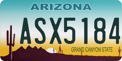 AZ license plate ASX5184