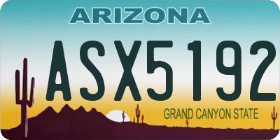 AZ license plate ASX5192