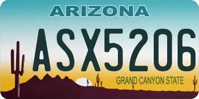 AZ license plate ASX5206