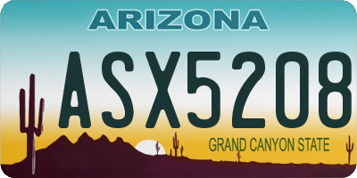 AZ license plate ASX5208
