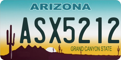 AZ license plate ASX5212