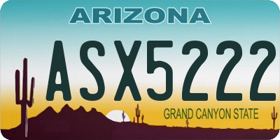 AZ license plate ASX5222
