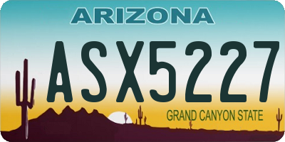AZ license plate ASX5227