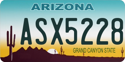 AZ license plate ASX5228