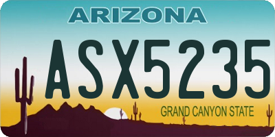 AZ license plate ASX5235