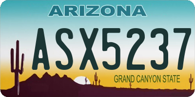 AZ license plate ASX5237