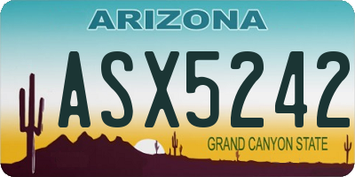 AZ license plate ASX5242