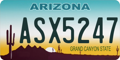 AZ license plate ASX5247