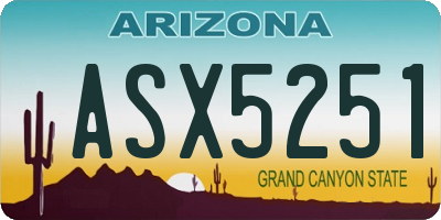 AZ license plate ASX5251