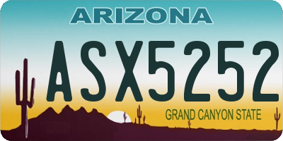 AZ license plate ASX5252