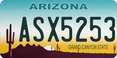 AZ license plate ASX5253