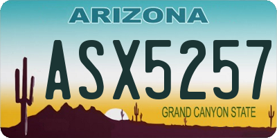 AZ license plate ASX5257