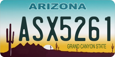 AZ license plate ASX5261