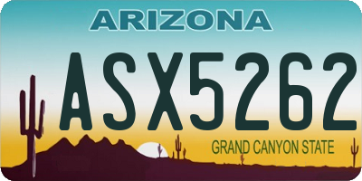 AZ license plate ASX5262