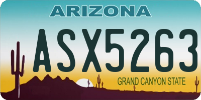 AZ license plate ASX5263