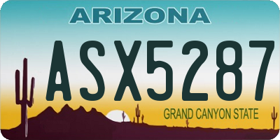 AZ license plate ASX5287