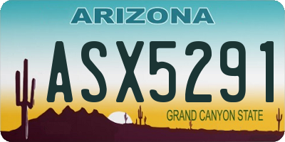 AZ license plate ASX5291